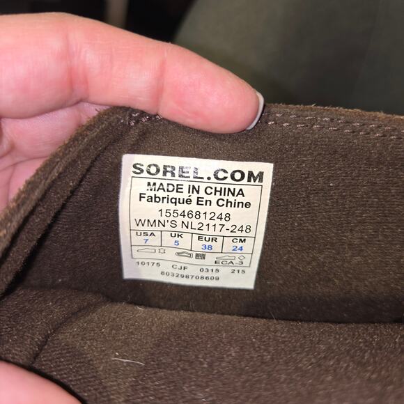 SOREL Toronto Brown Suede Mid Calf Wedge Boot Buckle Women Size 7 - Picture 7 of 7